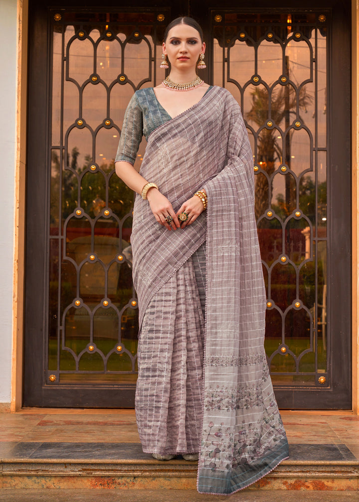 Soft purple Pure Tissue Silk Saree