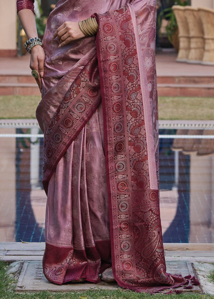 Shades Of Purple Designer Satin Silk Saree