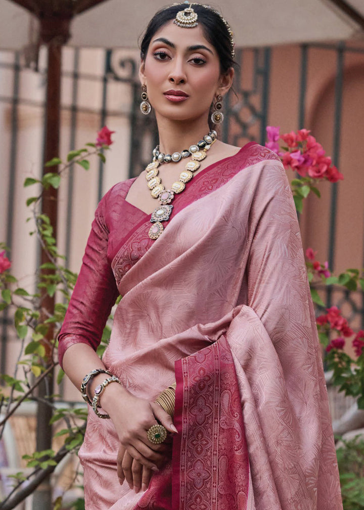 Shades Of Pink Designer Satin Silk Saree