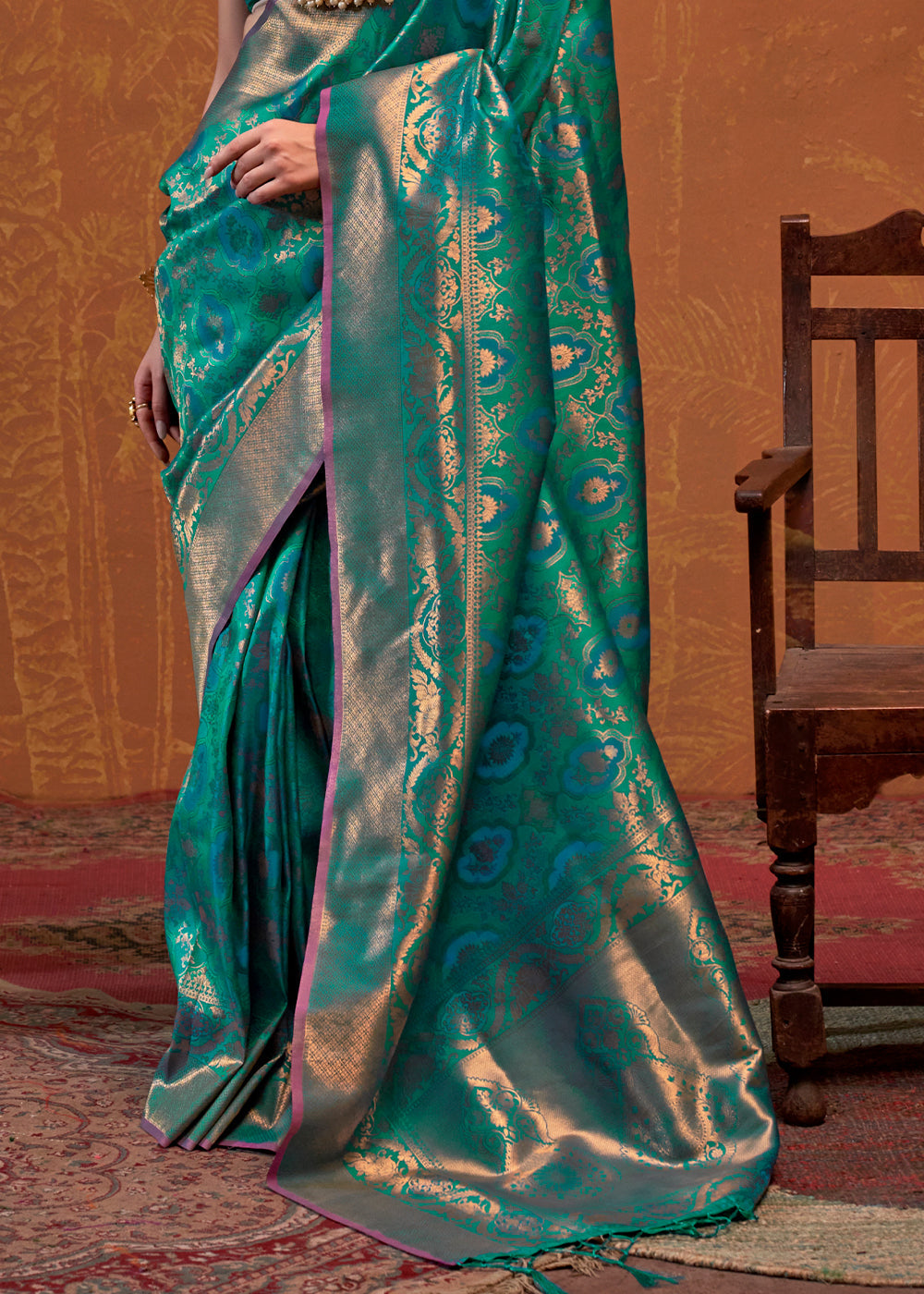 Casal Blue Handloom Woven Designer Silk Saree