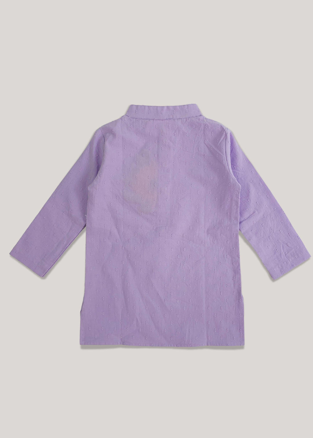 Organic Cotton Embroidered Lilac Kurta paired with Pajama Pants - Sunflower