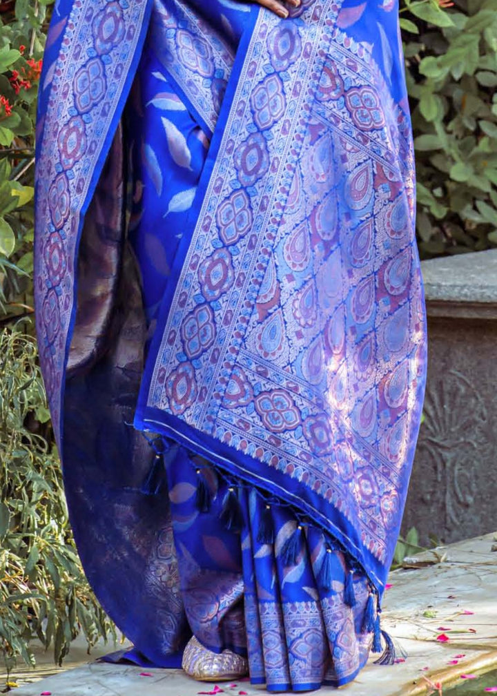 Admiral Blue Zari Woven Silk Saree