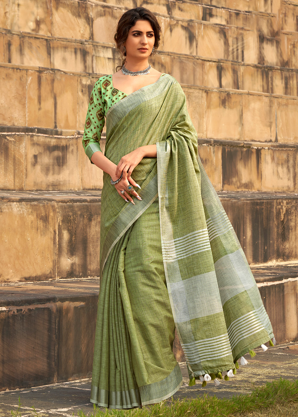 Linen Saree Ethnos