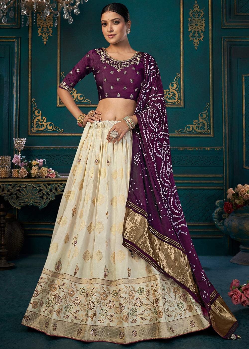 New Arrival Virasat Cataloge Organza Thread Embroidery Work Lehenga Choli  at Rs.2949/Catalogue in surat offer by Aahvan Designs