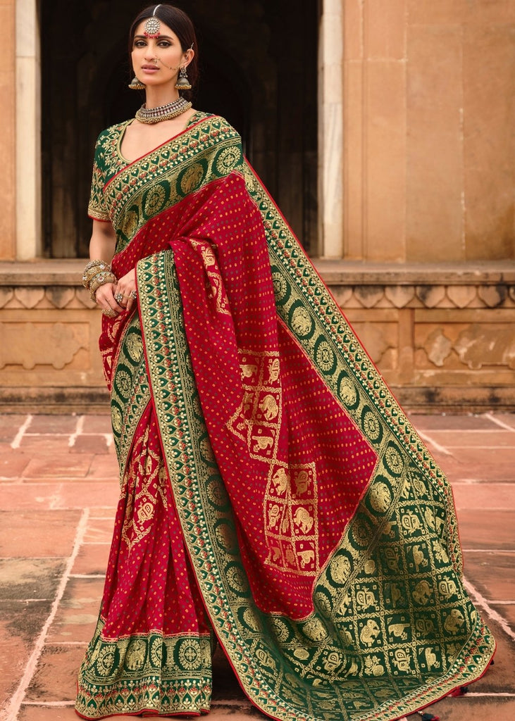 Jaanvi fashion Women's Silk With Zari Work Saree With Blouse  Piece(tarang-paithani-pink) : Amazon.in: Fashion