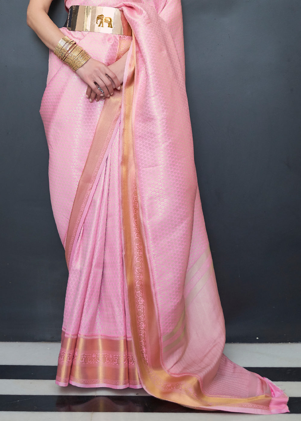 Persian Pink Woven Soft Silk Saree