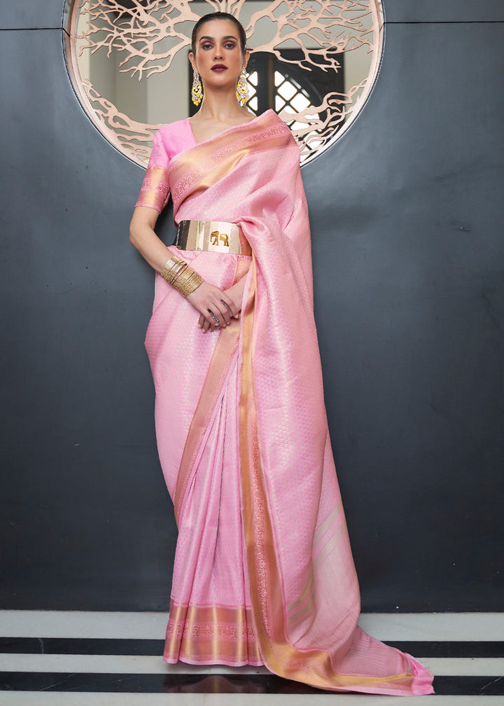 Persian Pink Woven Soft Silk Saree