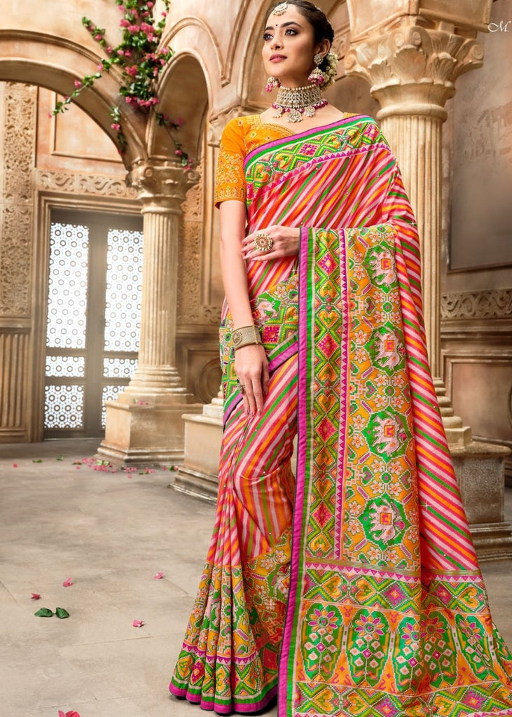 Looking for patola saree Store Online with International Courier? |  Partywear, Silk sarees, Sarees online