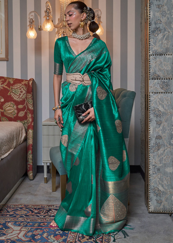 Lemon Green Sequence Work Saree