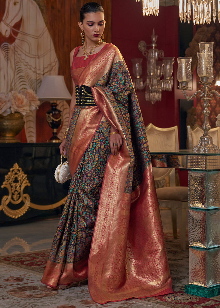 Jamawar Silk Sarees Impart Opulent yet Unique Look to the Women