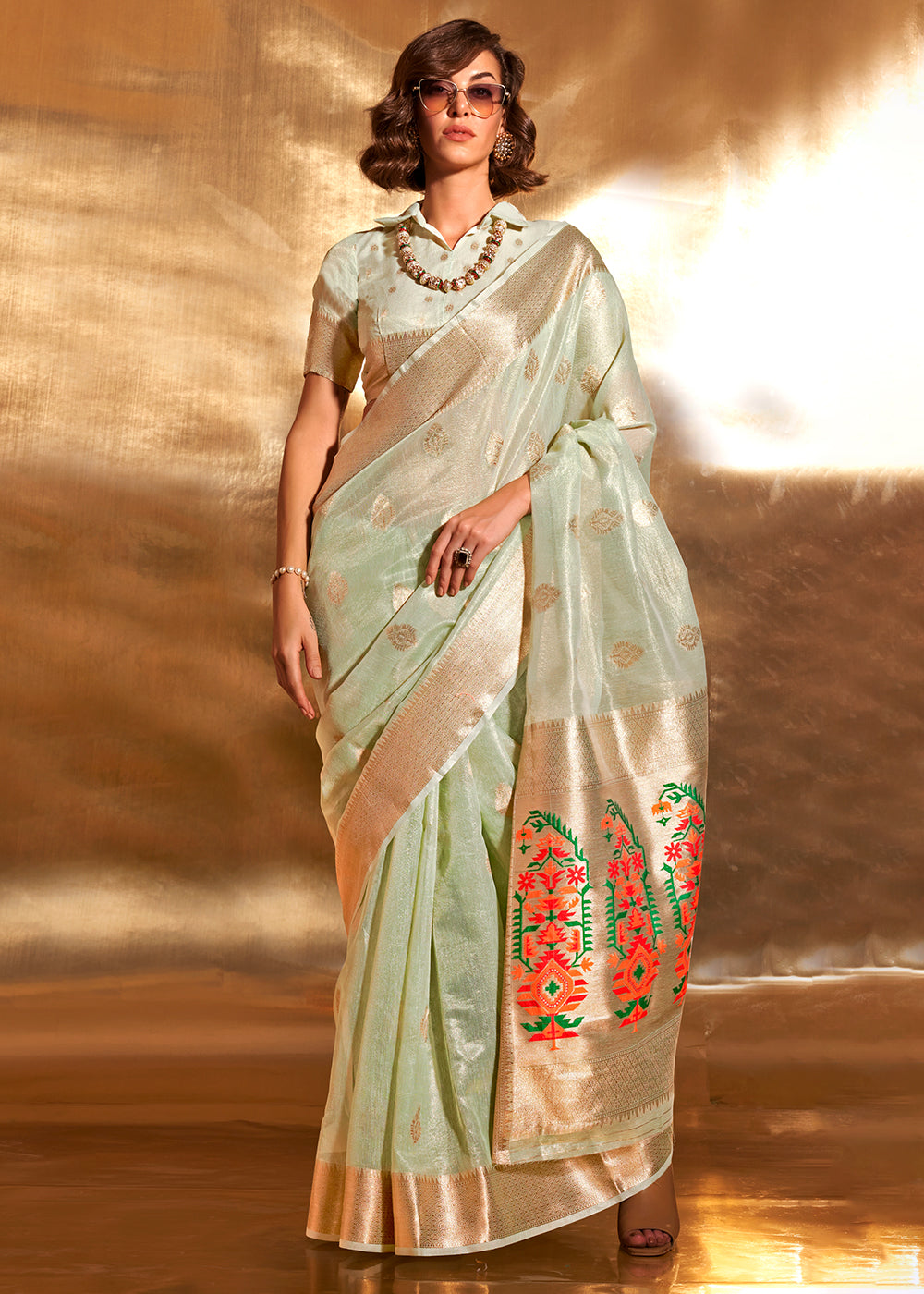 BigRayn – Sambalpuri Tissue Silk with handmade paithani work- Odisha  Handloom Sarees,Sambalpuri Silk saree | BigRayn.com