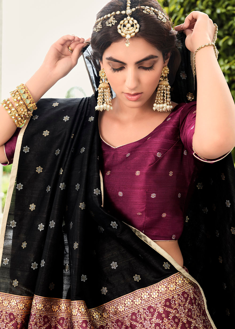 Banarasi Silk - Lehenga: Shop online Bridal Wedding Lehenga, Party Wear &  Bollywood Lehenga