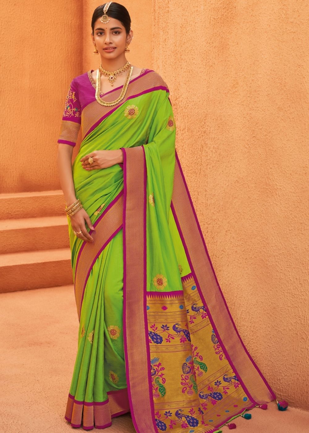 Green Paithani Silk Zari Woven Saree 5036SR05