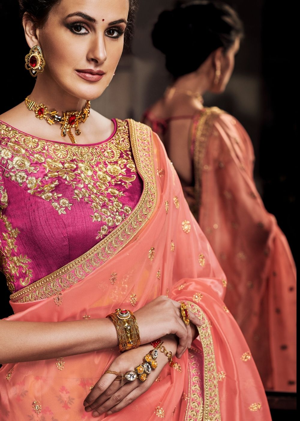 Indian Emerald Green Saree With Silk Unstitched Blouse, Saree Ready UK  Stock Indian Bollywood Actress Designer Sari 