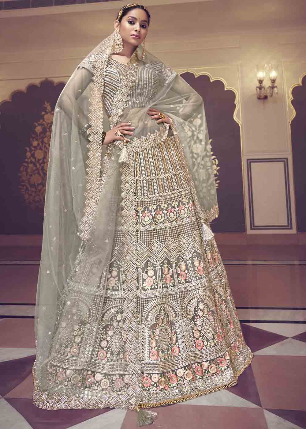 6.3 M 5 Colors Mayur Sarees New Light Grey Color Heavy Chain Work Lehenga  Choli at Rs 1541/piece in Surat
