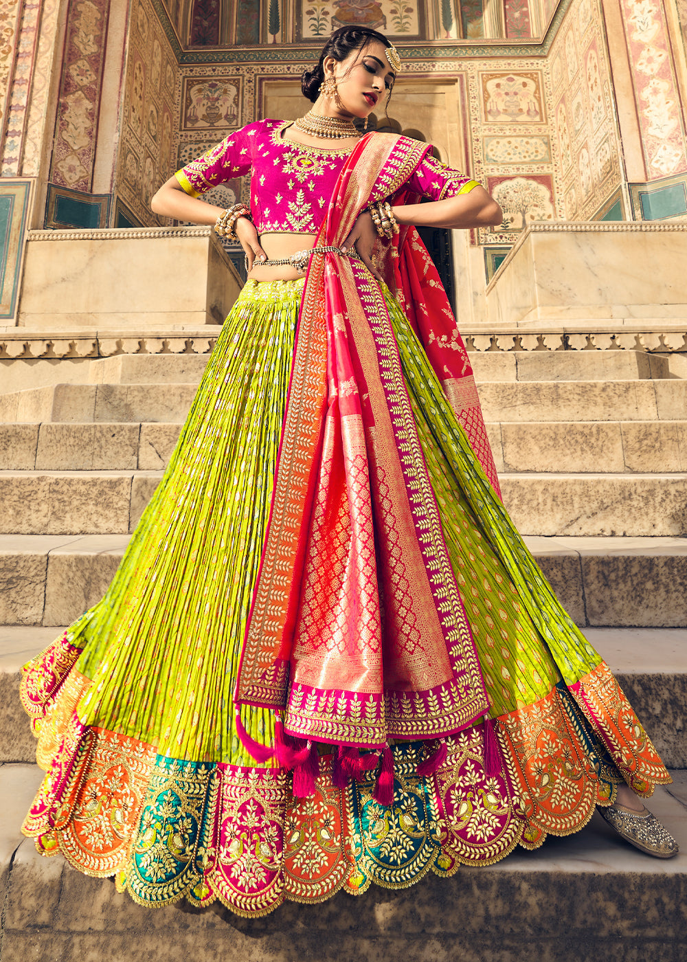 Banarasi silk ghagra fashion choli