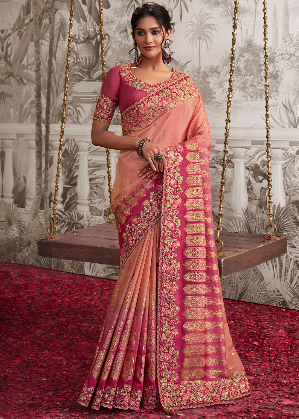 New Arrival Tussar Silk Embroidered Saree dvz0003894 - Dvanza.com