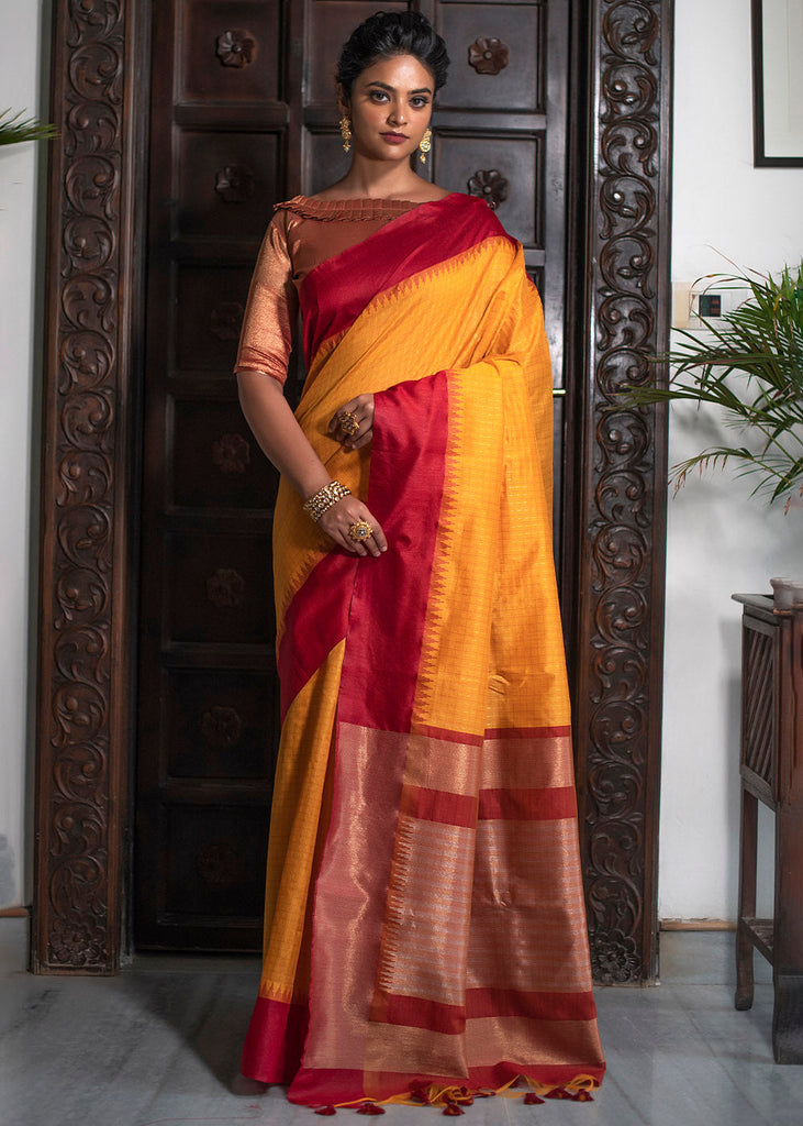 plain silk saree with golden border