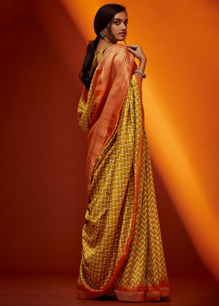 Laguna Yellow Woven Viscose Silk Saree