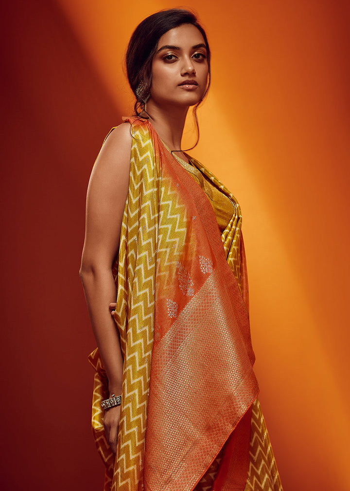 Laguna Yellow Woven Viscose Silk Saree