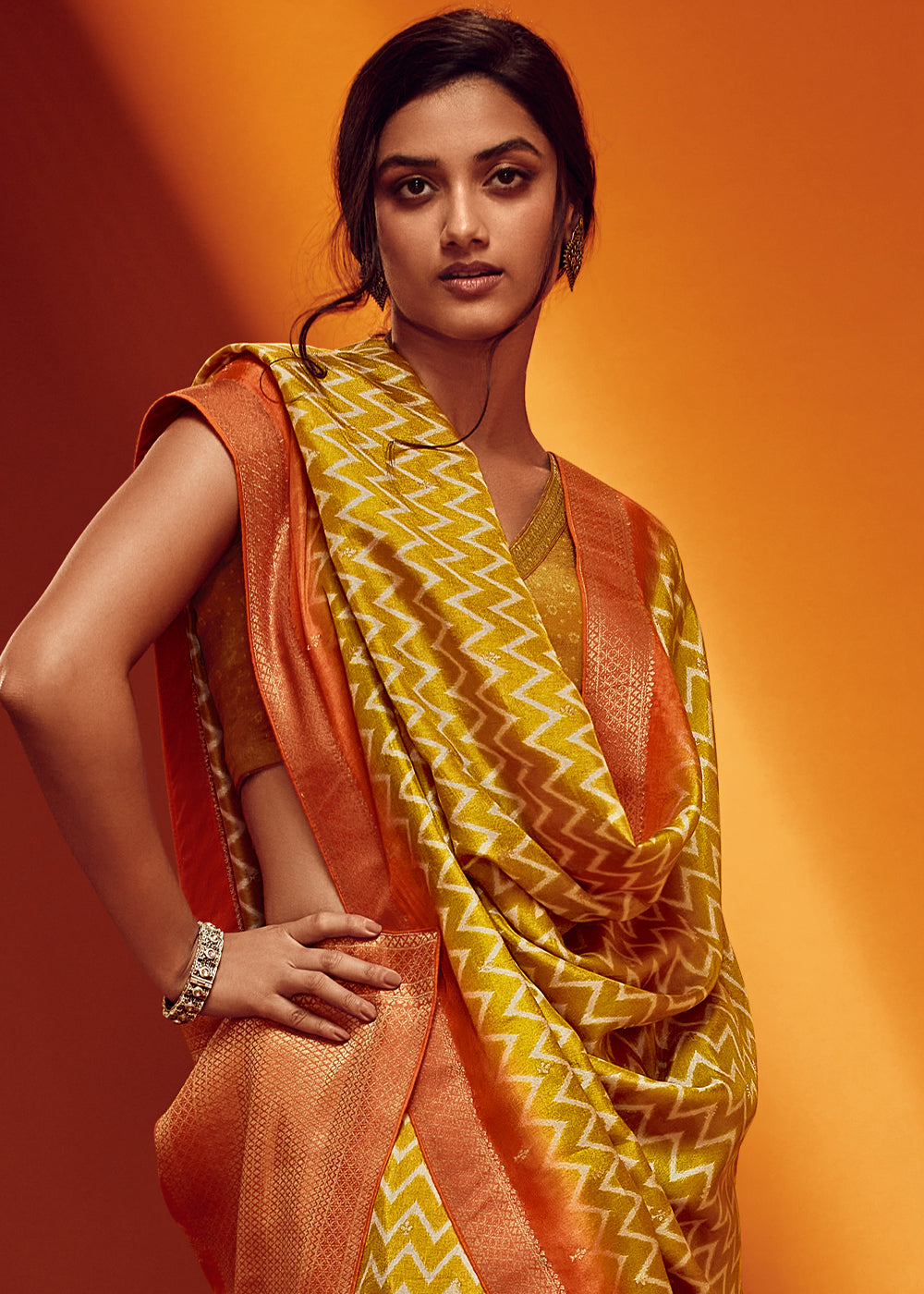 Laguna Yellow Woven Viscose Silk Saree