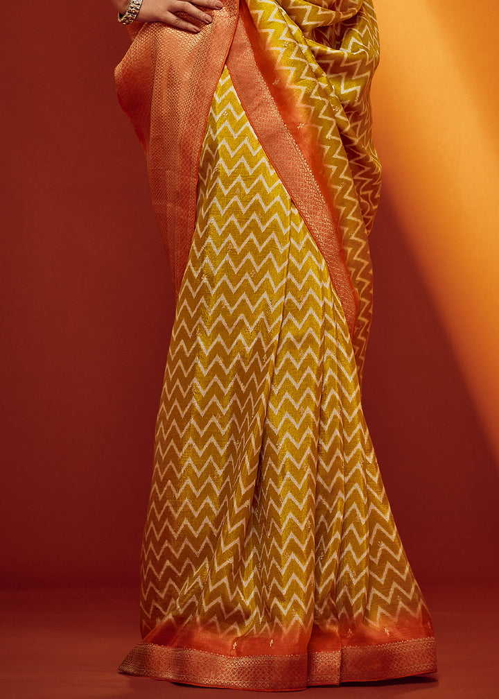 Laguna Yellow Woven Viscose Silk Saree